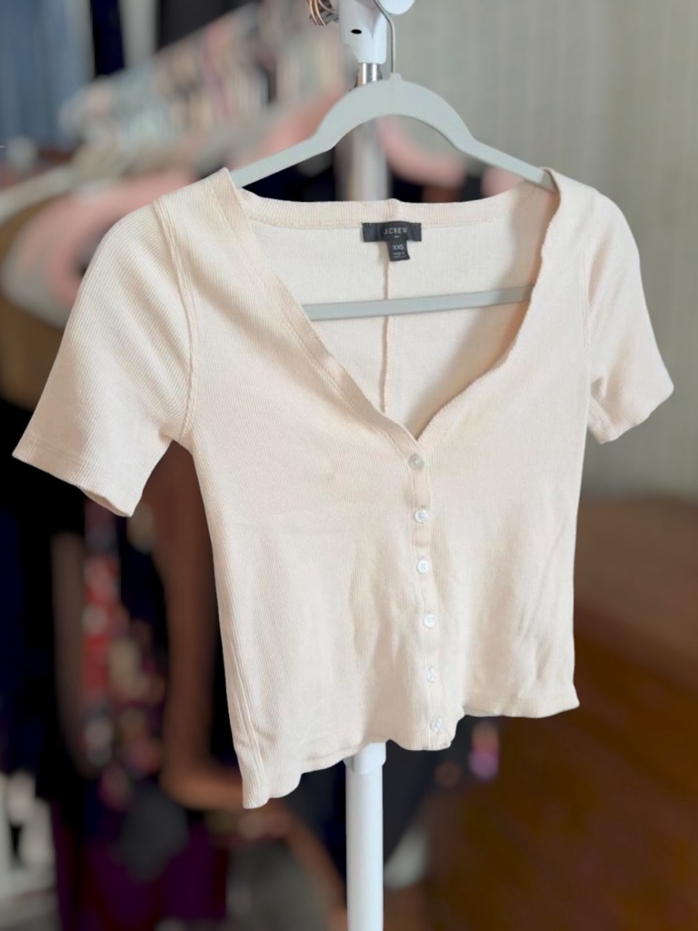Short Sleeve Button-Front Top